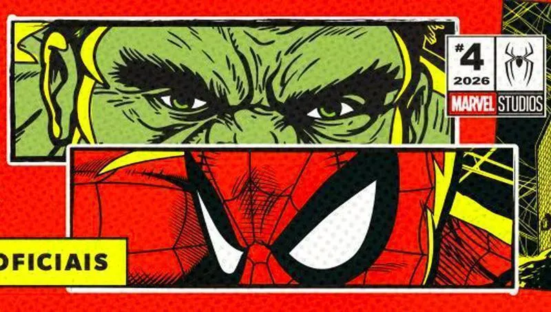 Comic-strip promotional art featuring the Hulk and Spider-Man