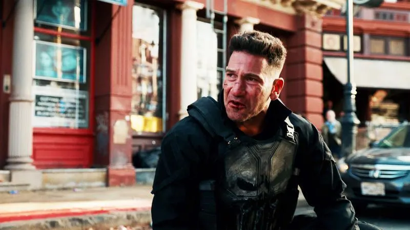 Frank Castle, the Punisher, standing on a New York street
