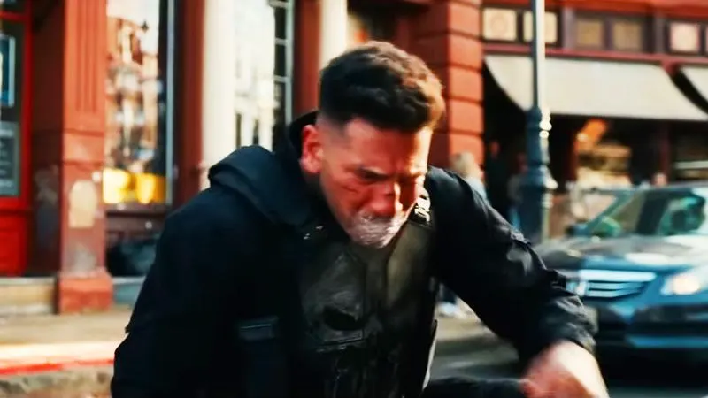 Frank Castle with his mouth webbed shut